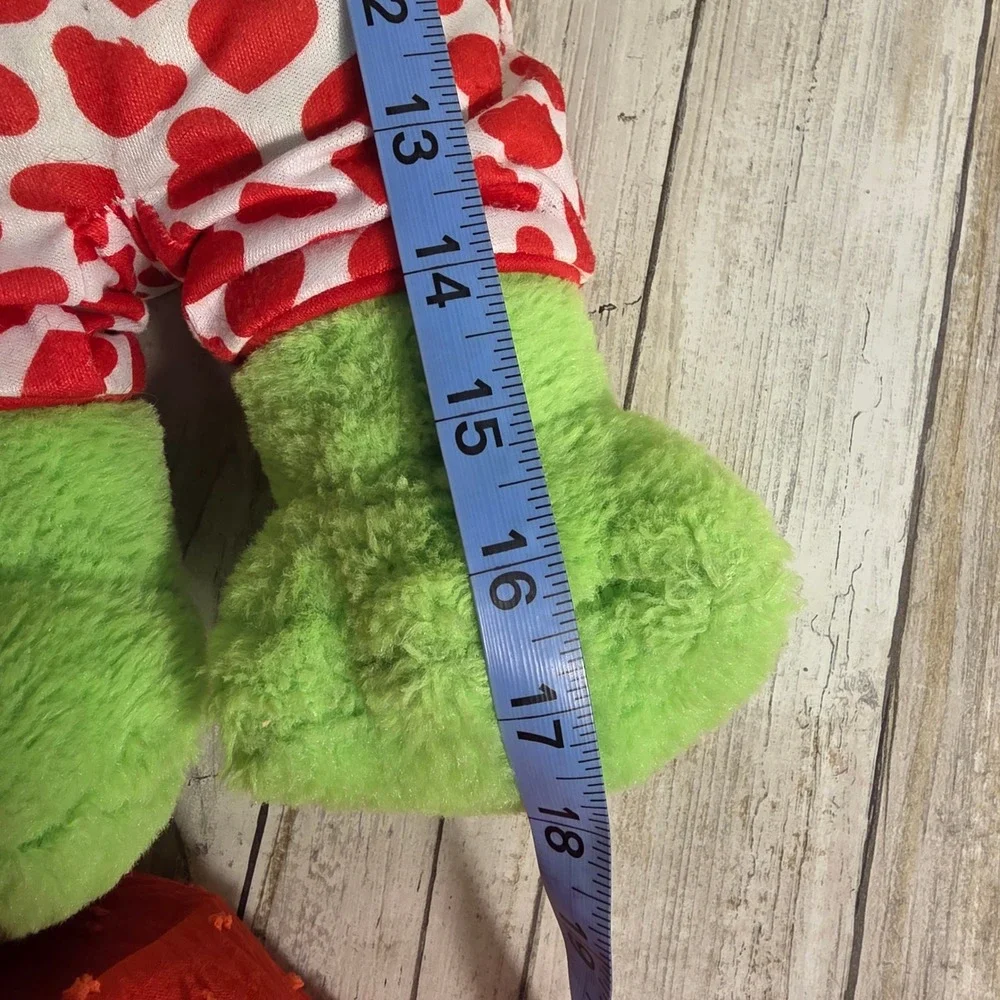 Build-A-Bear Spring Green Frog Plush 18 inch Valentine Heart Sleeper Pajamas